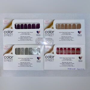 Color Street Nail Strips Lot Tinseltown Bordeaux Glitz Nuclear Fushsian Chelsea